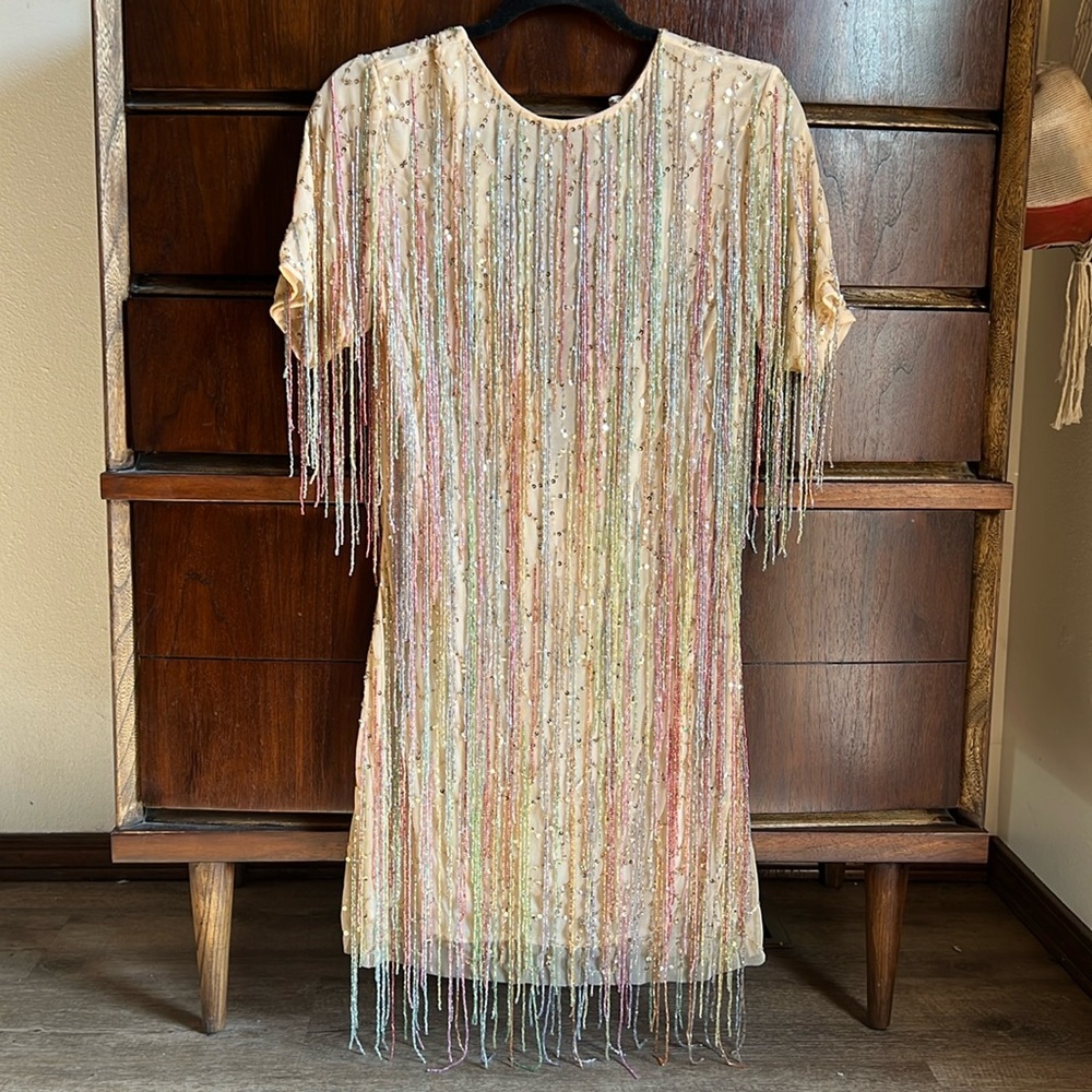 NWT Sequin Dress- Nasty Gal - Nude- Multi Color